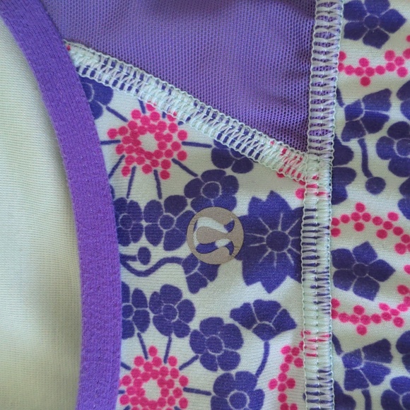 Lululemon Flow Y Bra IV Twiggy Printed Power Purple / Power Purple - Picture 3 of 5